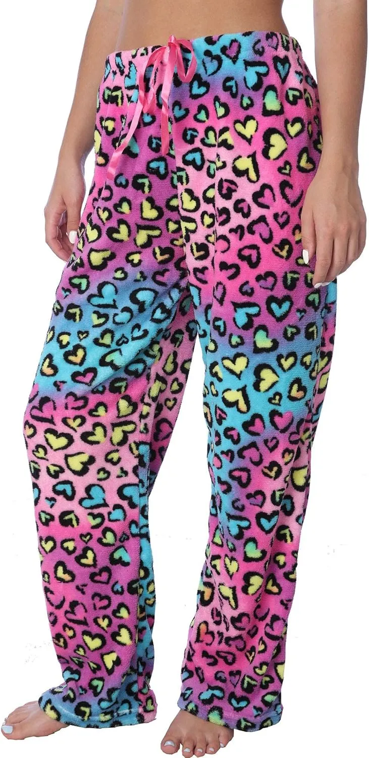 Active Club Womens Valentine Pajama Pants - Valentine PJ Fleece Lounge PJs for Women, Fun Cute Pajama Pants for Women