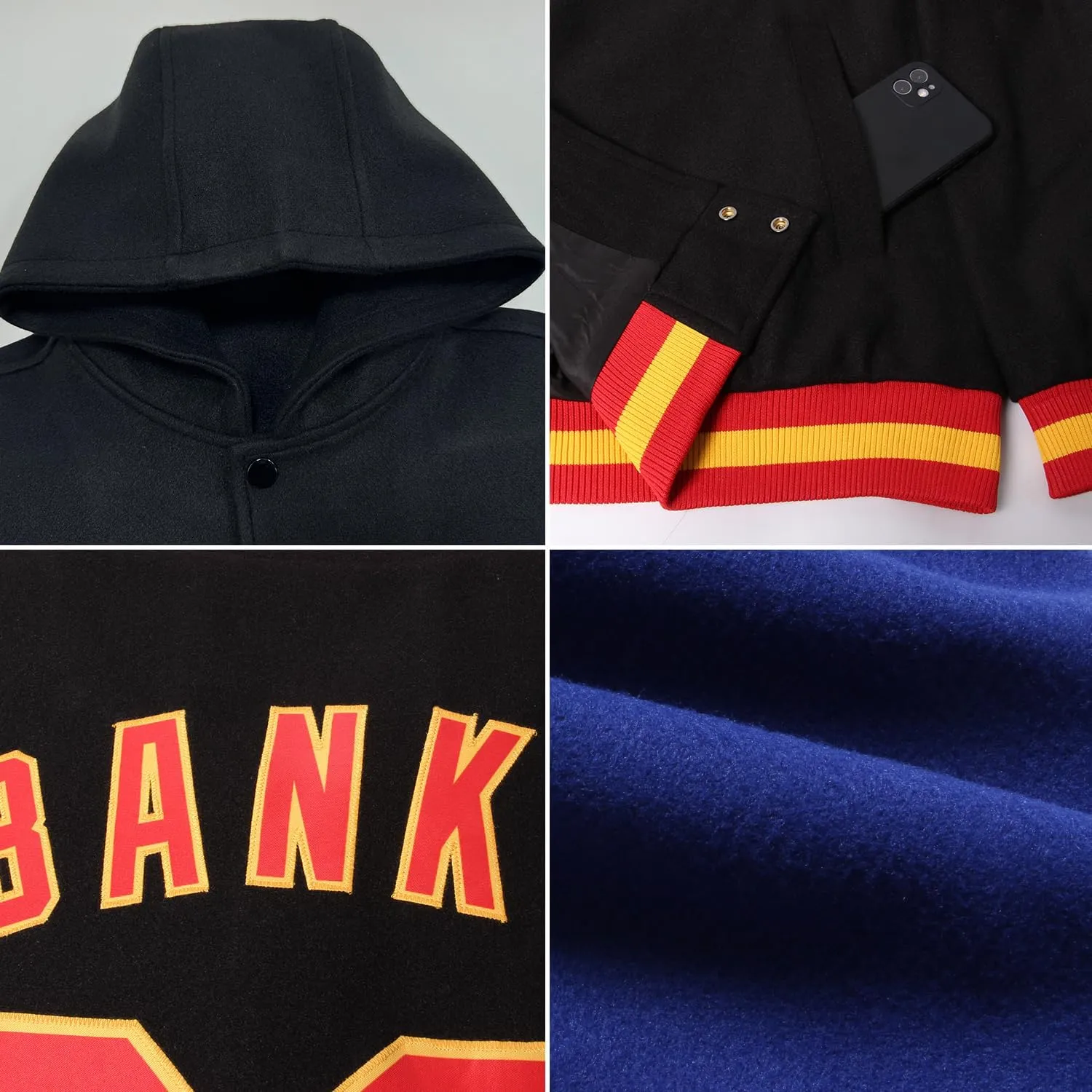 Adult Teens Kids Hoodies Jacket Customized Baseball Team Jerseys Personalized Varsity Leather Bomber Jacket