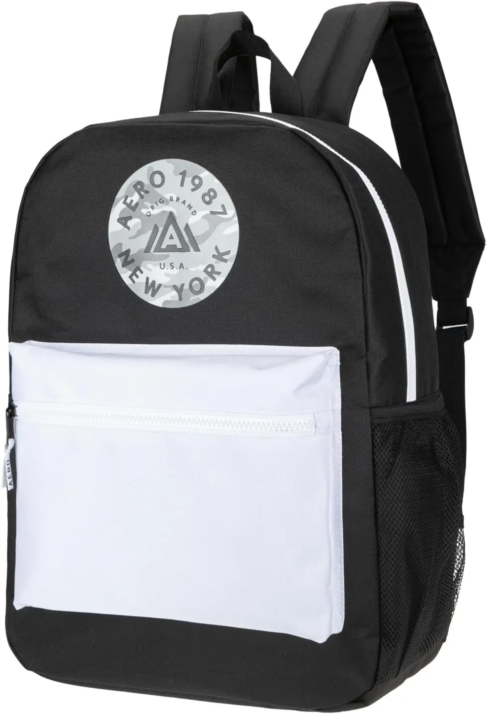 AEROPOSTALE Fieldtrip Unisex Backpack - AE Mens and Womens Bag for Everyday Use - Black/White
