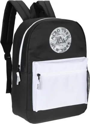 AEROPOSTALE Fieldtrip Unisex Backpack - AE Mens and Womens Bag for Everyday Use - Black/White