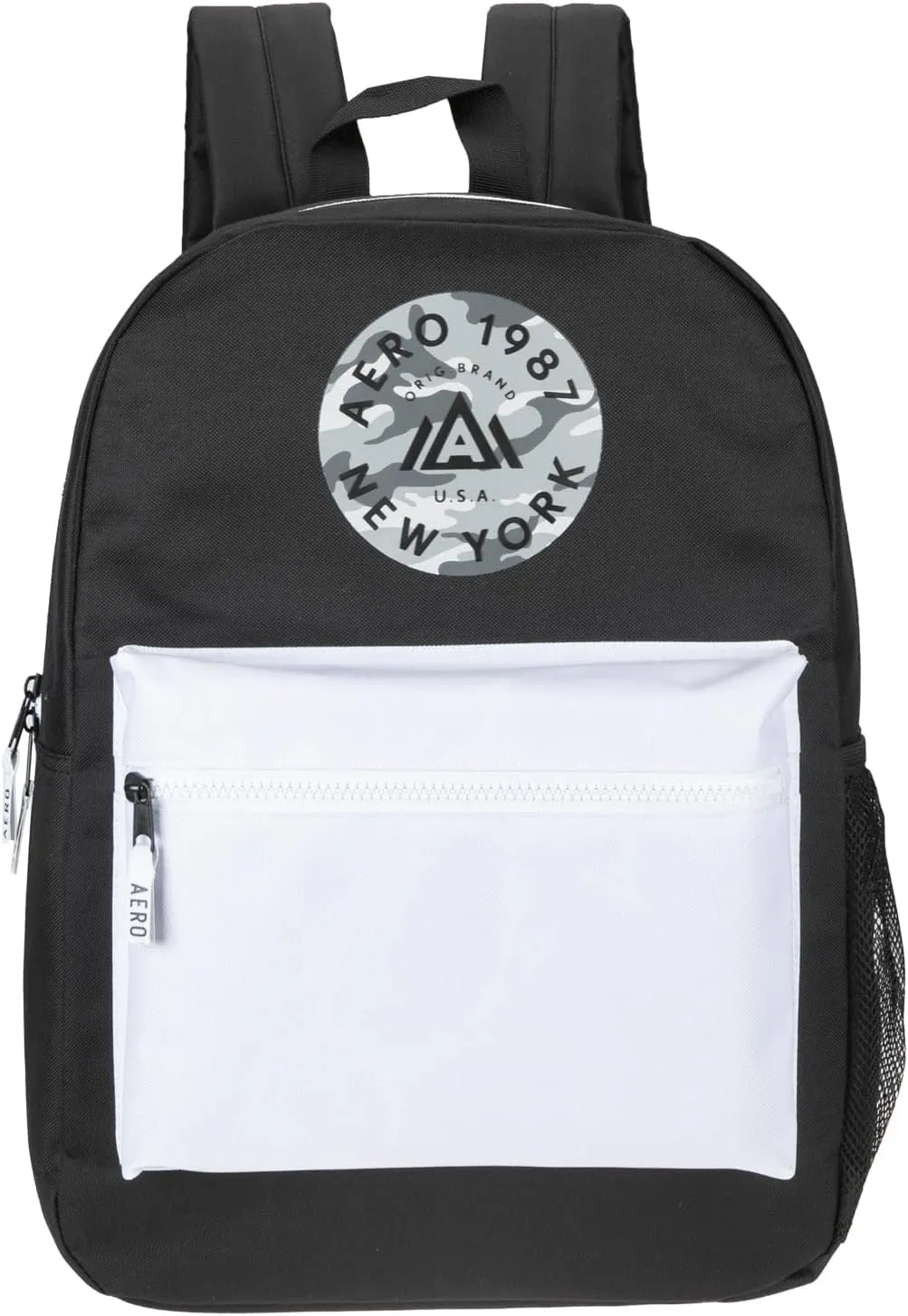 AEROPOSTALE Fieldtrip Unisex Backpack - AE Mens and Womens Bag for Everyday Use - Black/White
