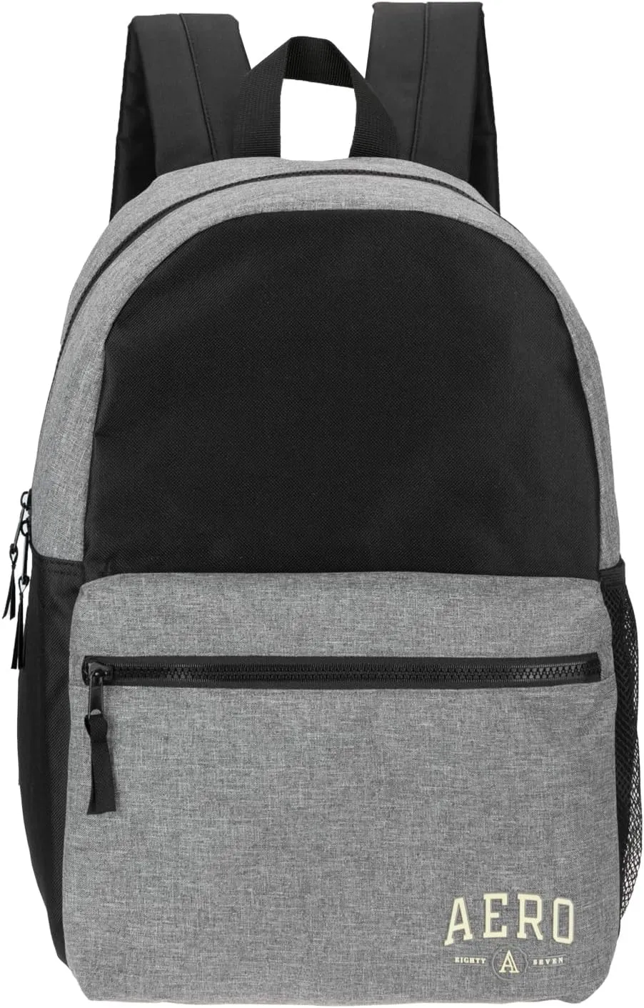 Aeropostale Wellington Unisex Backpack - Aero Mens and Womens Bag for Everyday Use (Black/Grey)
