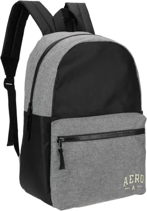 Aeropostale Wellington Unisex Backpack - Aero Mens and Womens Bag for Everyday Use (Black/Grey)