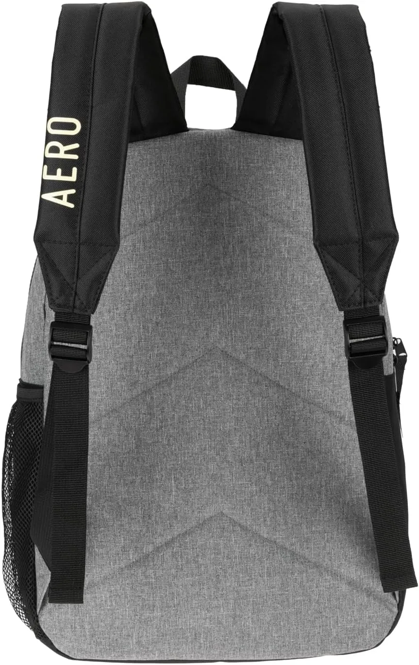 Aeropostale Wellington Unisex Backpack - Aero Mens and Womens Bag for Everyday Use (Black/Grey)