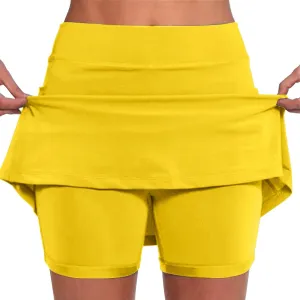 aihihe Skirts for Women Slit Trendy Summer Knee Length Modest Skorts for Women Knee Length Black Mini Skirt Women with Shorts