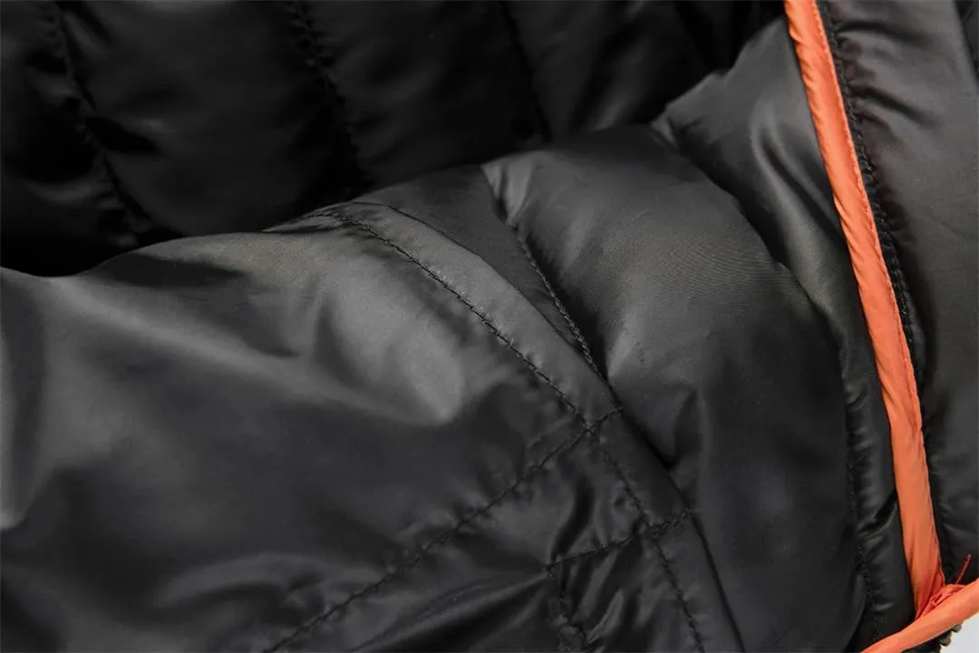 Alloaone Men Windbreaker Hooded Parkas Warm Jacket Lightweight Cotton Padded Jacket Coat