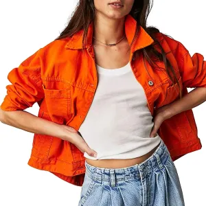 ALSOGO Women's Denim Jackets Button Up Long Sleeve Trendy Trucker Jackets Classic Jean Coats 2023 New