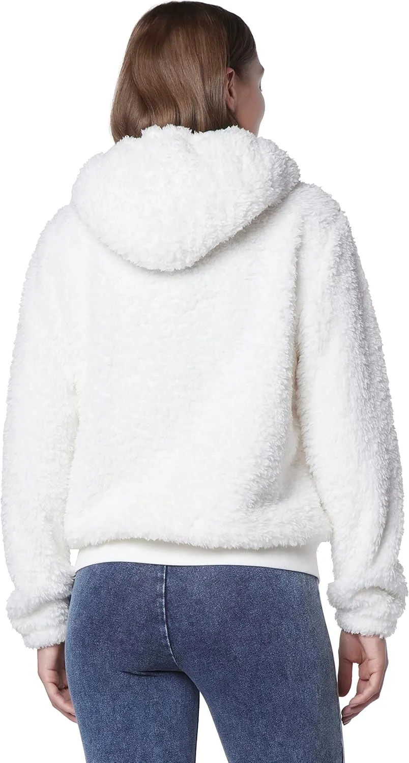 Andrew Marc Women's Teddy Fleece Full Zip Hooded Jacket