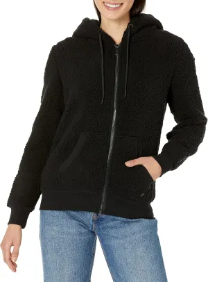 Andrew Marc Women's Teddy Fleece Full Zip Hooded Jacket
