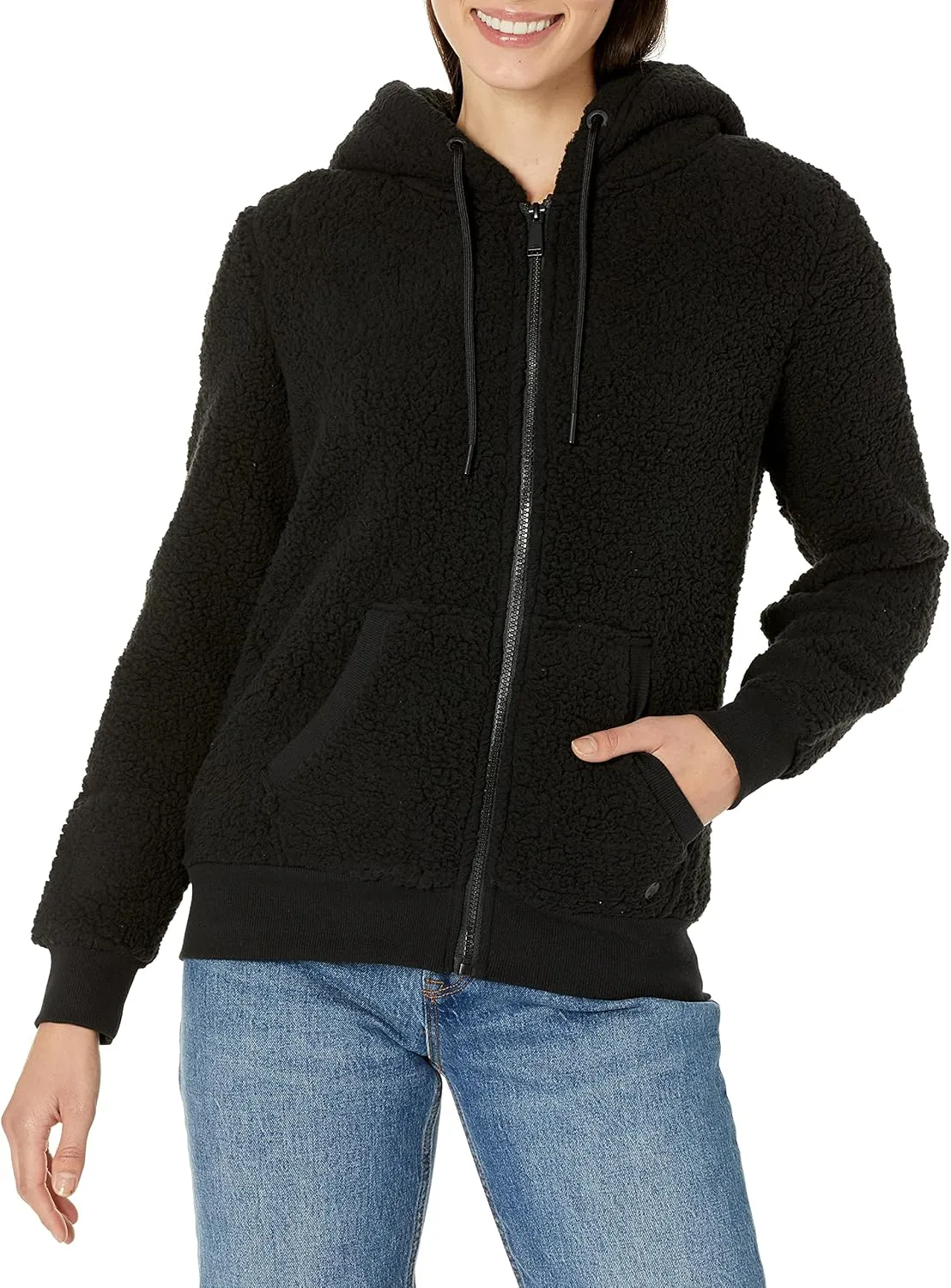 Andrew Marc Women's Teddy Fleece Full Zip Hooded Jacket