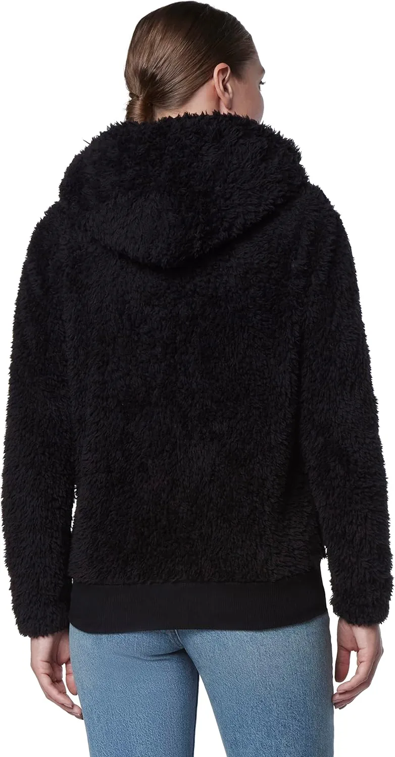 Andrew Marc Women's Teddy Fleece Full Zip Hooded Jacket