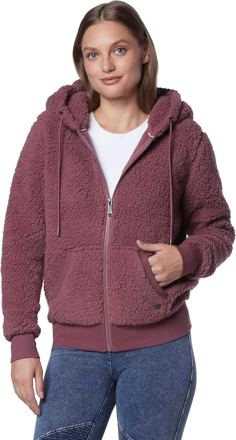 Andrew Marc Women's Teddy Fleece Full Zip Hooded Jacket