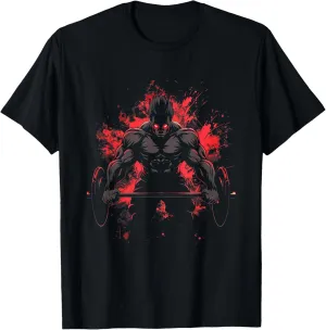 Anime Men Character Deadlift Power Gym Fitness T-Shirt