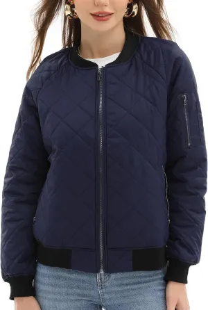 Argstar Women's Quilted Bomber Jakcet with 5 Pockets (XS-XXL)