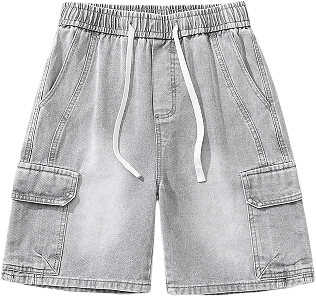 Baggy Jean Shorts for Men Casual Loose Fit Hip Hop Skateboard Denim Shorts Streetwear