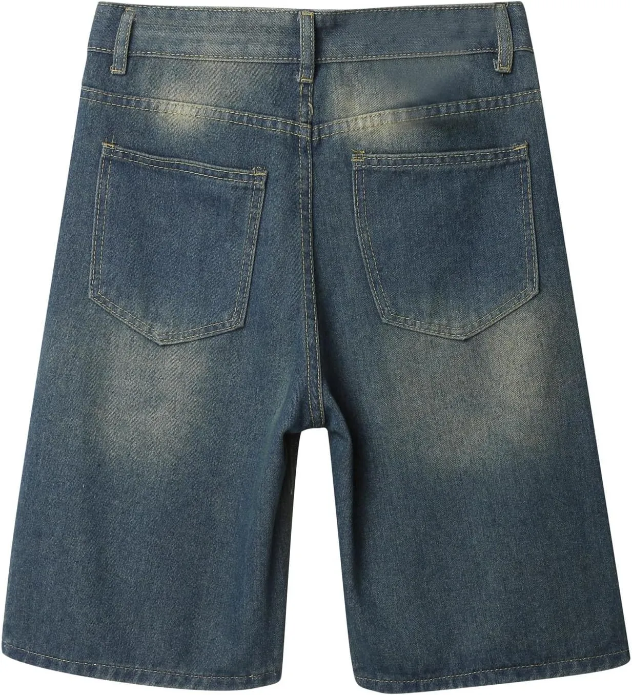 Baggy Jean Shorts for Men Casual Summer Loose Fit Y2K Hip Hop Skateboard Denim Shorts 2025 Trendy Streetwear