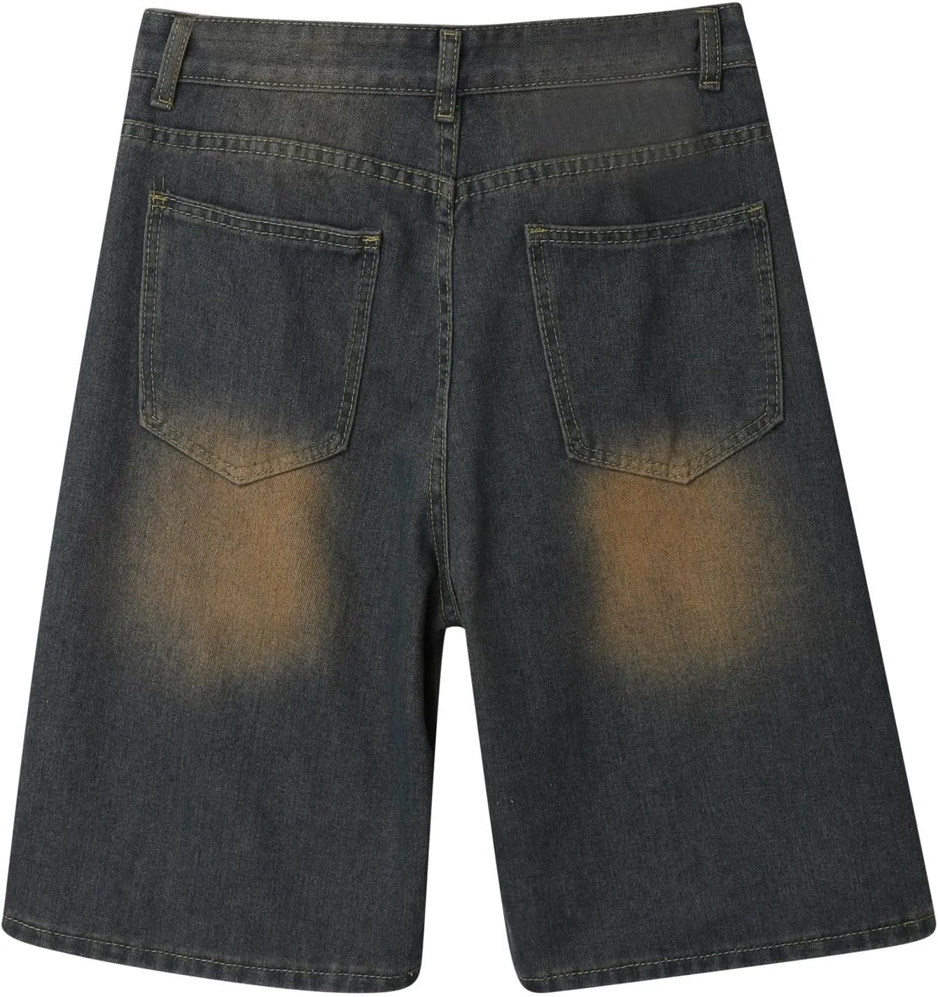 Baggy Jean Shorts for Men Summer Casual Loose Fit Hip Hop Long Denim Shorts with Pockets