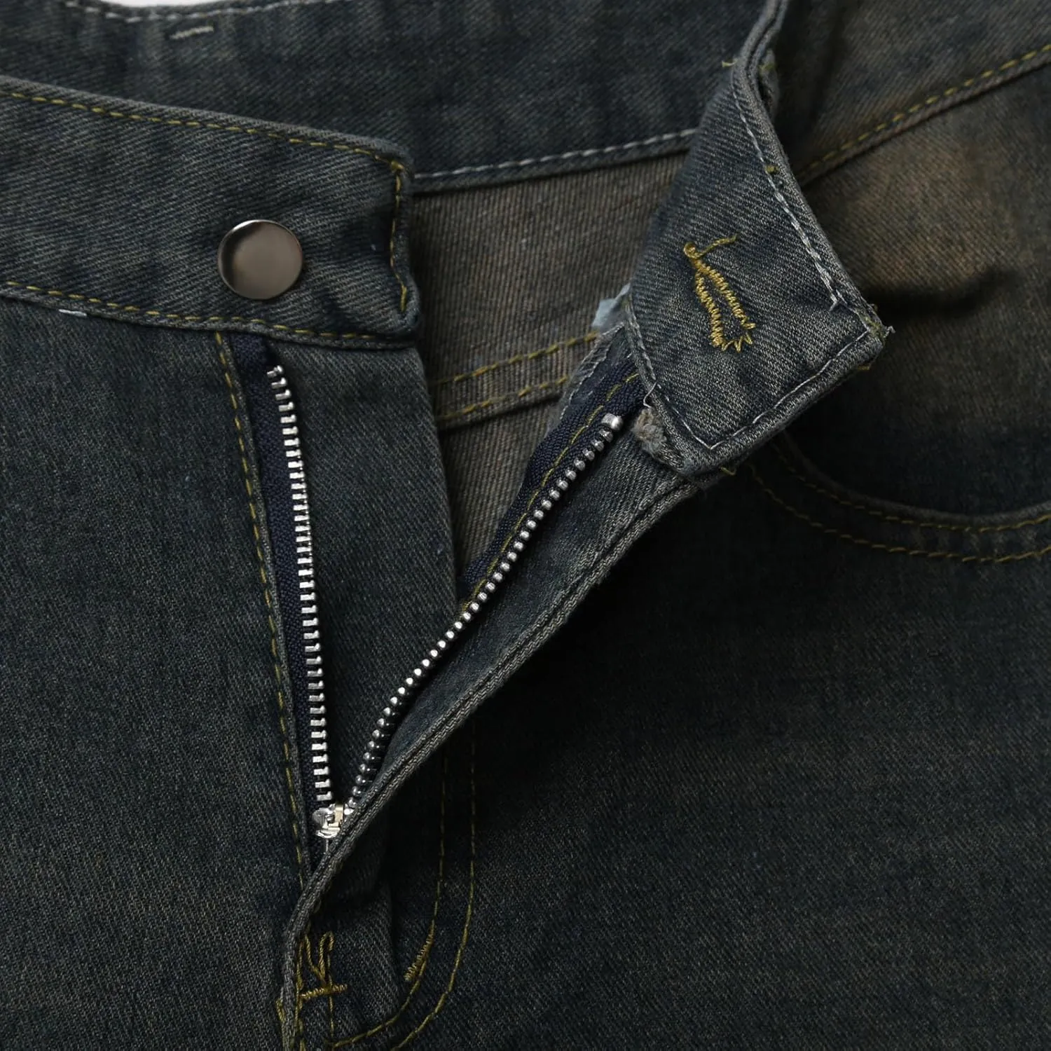 Baggy Jean Shorts for Men Summer Casual Loose Fit Hip Hop Long Denim Shorts with Pockets