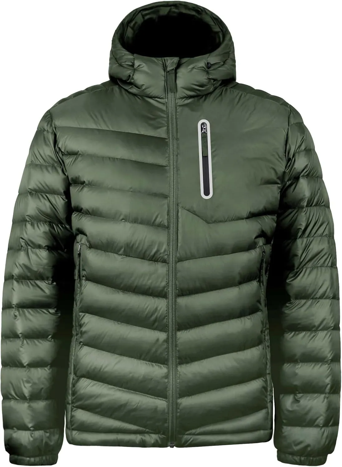 Bakery Men's Down Jacket Hooded Packable Down Puffer Jacket Lightweight Water-Resistant Insulated Down Jacket