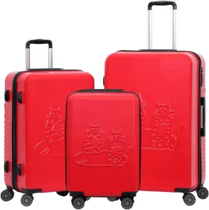 BiggDesign 3 Piece Hard Luggage Sets with Spinner Wheels, Suitcases with Wheels, Luggage Set with 100% ABS, Noice-Free Silent Wheels, Aluminum Soft Touch Suitcase Handle, TSA Lock 20" | 24" | 28"