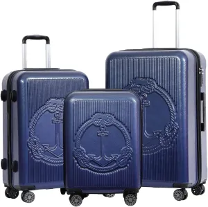BiggDesign 3 Piece Hard Luggage Sets with Spinner Wheels, Suitcases with Wheels, Luggage Set with 100% ABS, Noice-Free Silent Wheels, Aluminum Soft Touch Suitcase Handle, TSA Lock 20" | 24" | 28"