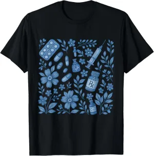 Boho Floral Pharmacy Tech Technician CPHT Pharmacist Student T-Shirt