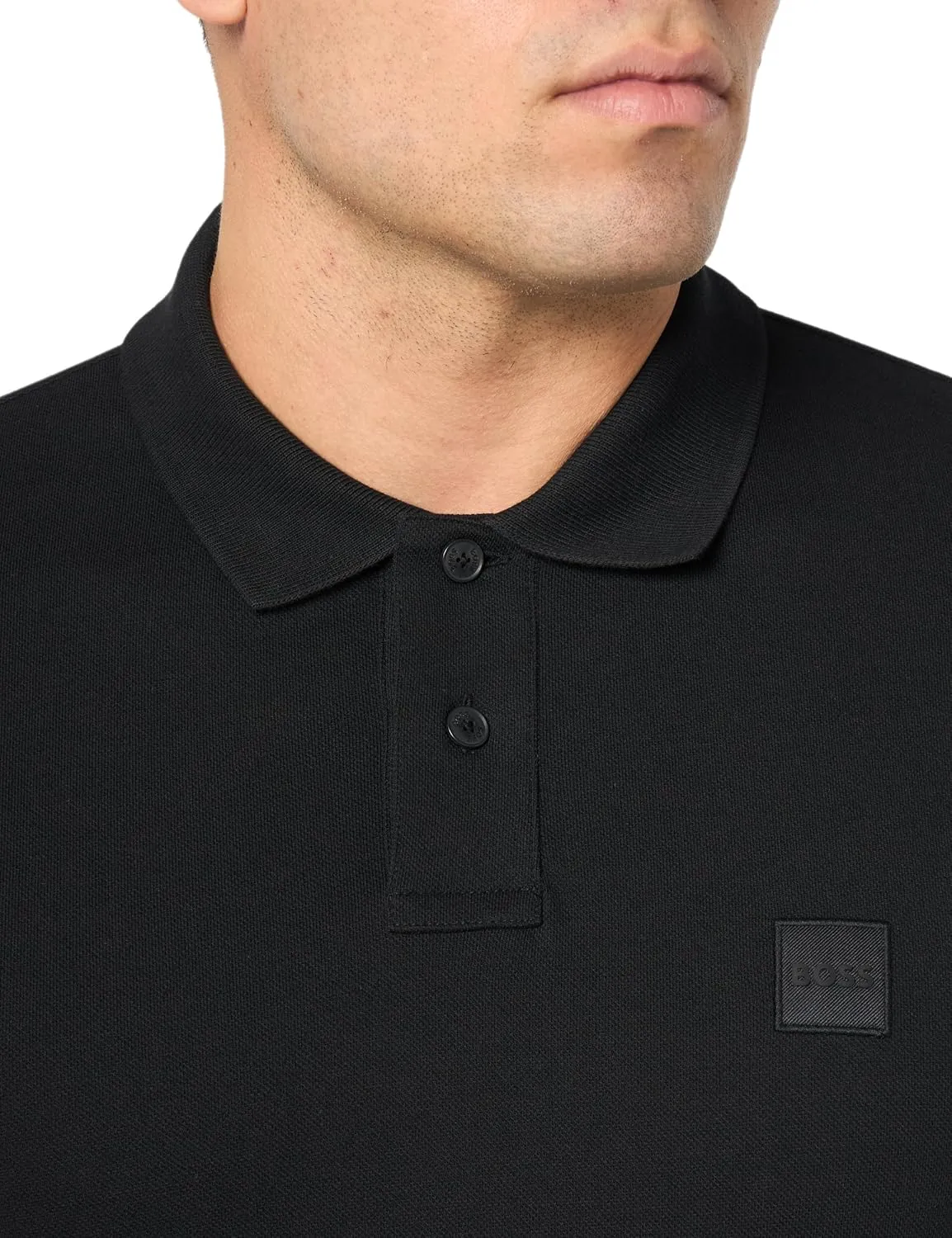 BOSS Men's Square Patch Logo Slim Fit Pique Polo Shirt