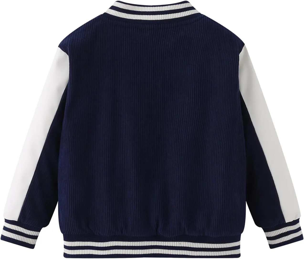 Boy Girl Varsity Jackets Kids Letterman Winter Jacket Toddler Bomber Baseball Padded Coat Outerwear (Size:2-7)