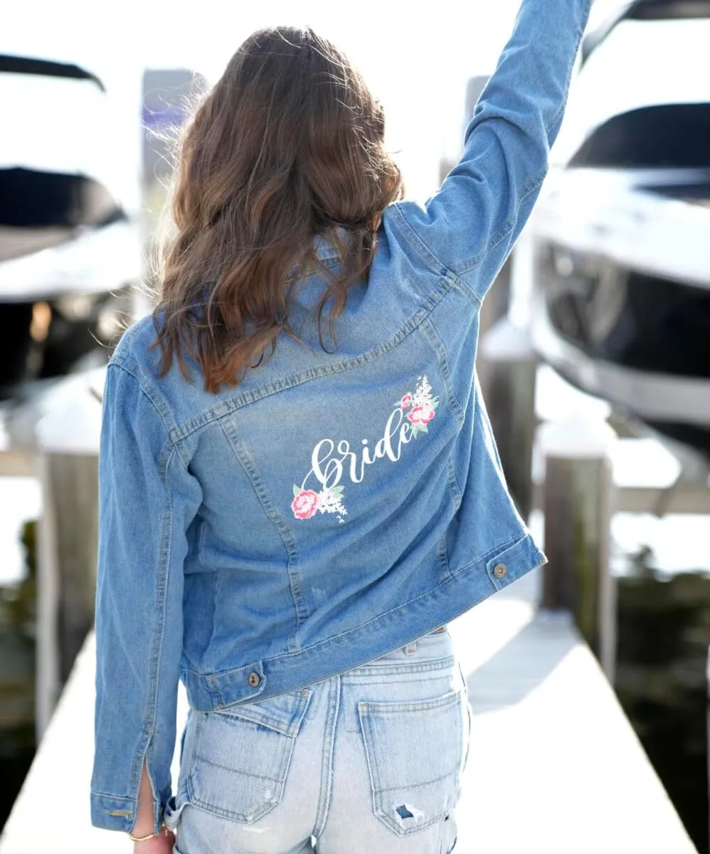 Bride Jean Jacket, Bride Jean Jacket for Wedding, Wedding Jean Jackets for Bride, Future Mrs Jacket