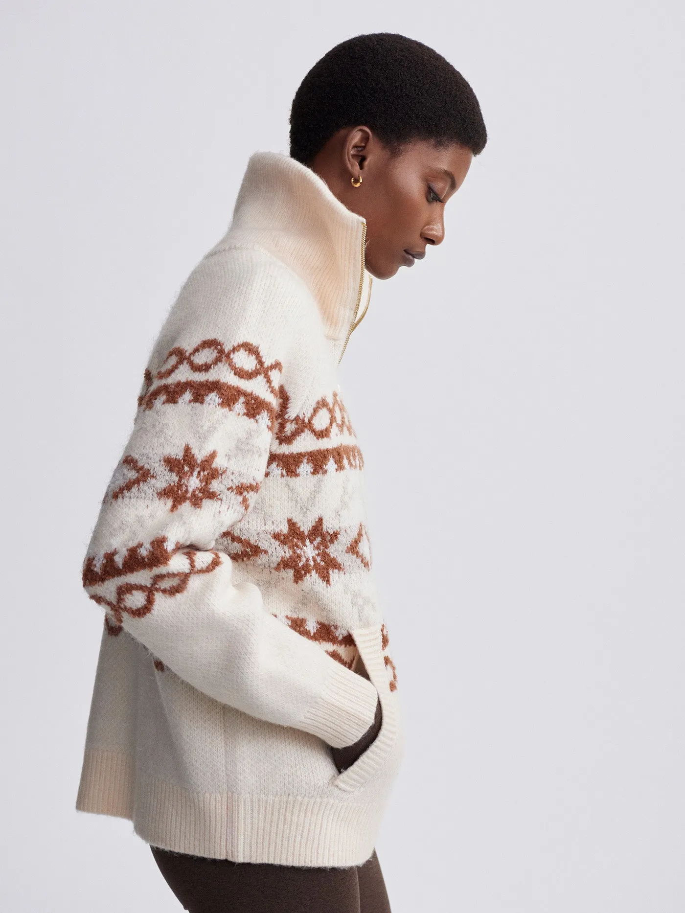 Cai Fairisle Half Zip