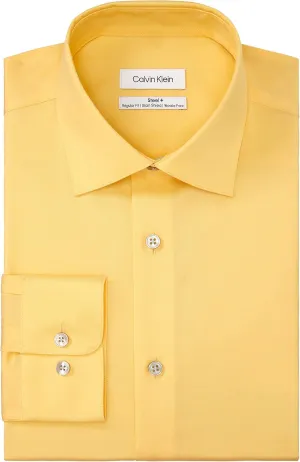 Calvin Klein Men's Dress Shirt Regular Fit Herringbone Stretch