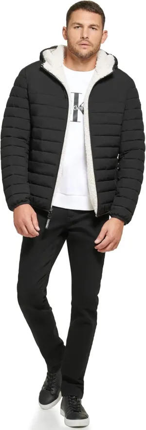 Calvin Klein Men's Mid-weight Sherpa Lined Puffer