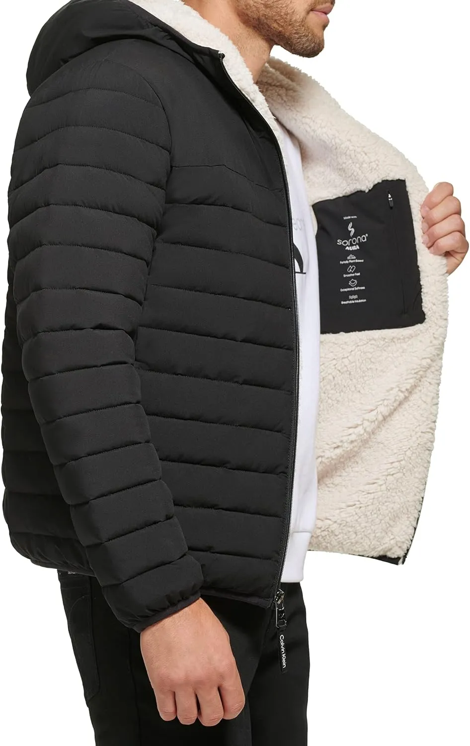 Calvin Klein Men's Mid-weight Sherpa Lined Puffer