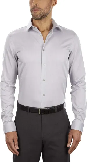Calvin Klein Men's Slim Fit Non-Iron Herringbone Dress Shirt
