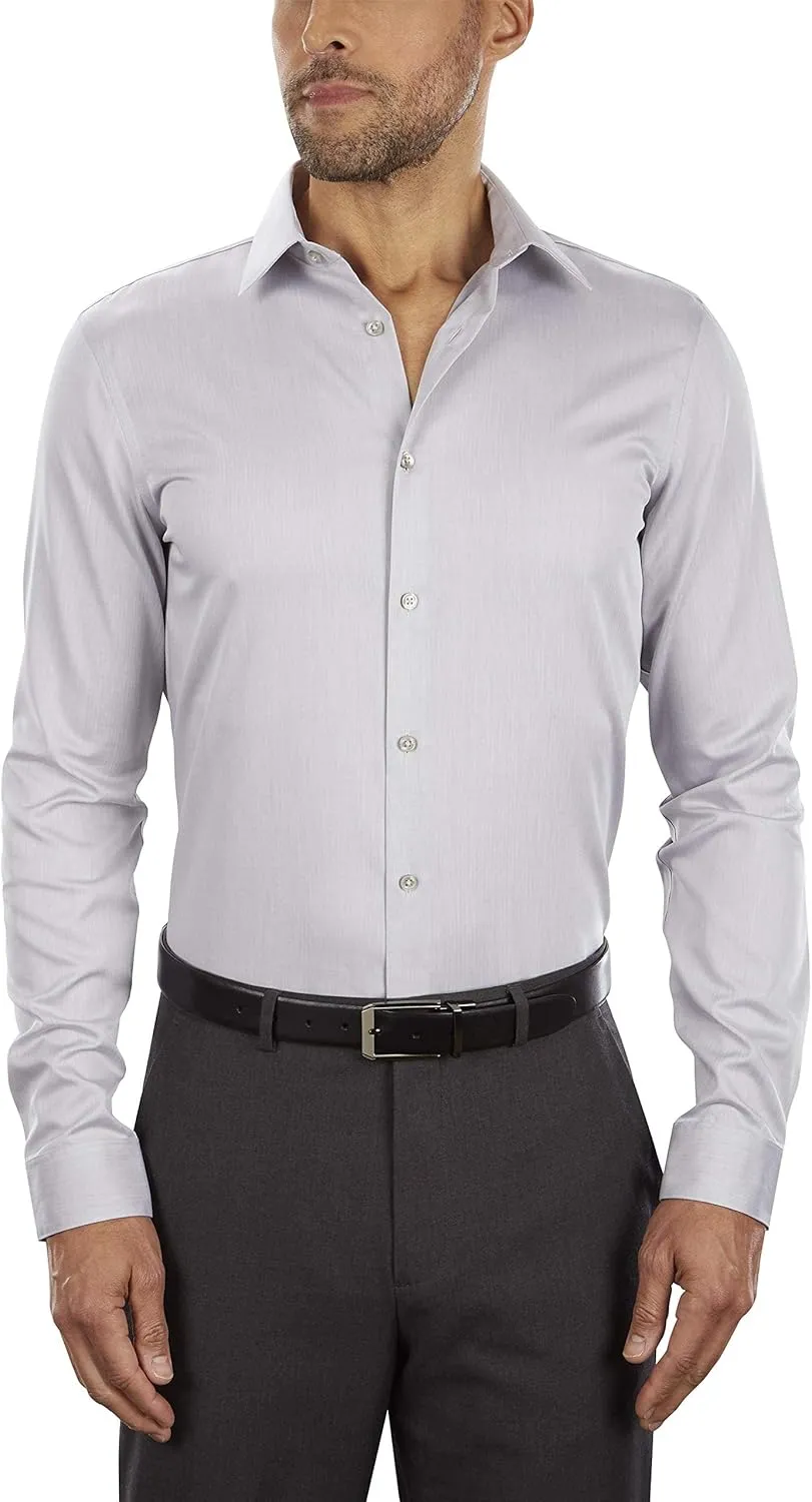 Calvin Klein Men's Slim Fit Non-Iron Herringbone Dress Shirt