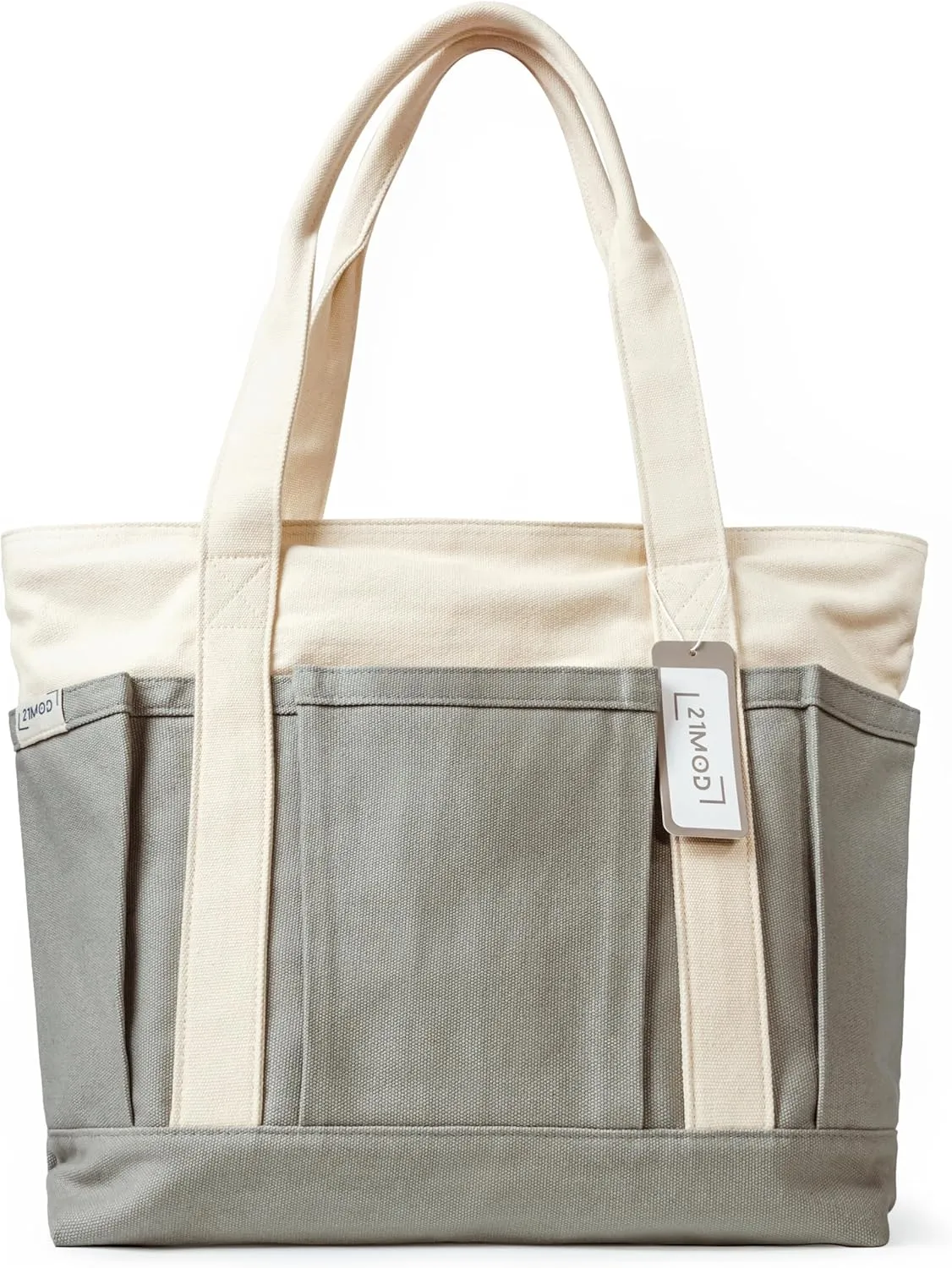 Canvas Tote Bag with Compartments for Women and Men Matched as Carry-on Luggage, for Gym, Laptop, Travel, Beach, Work, Nursing, Teacher