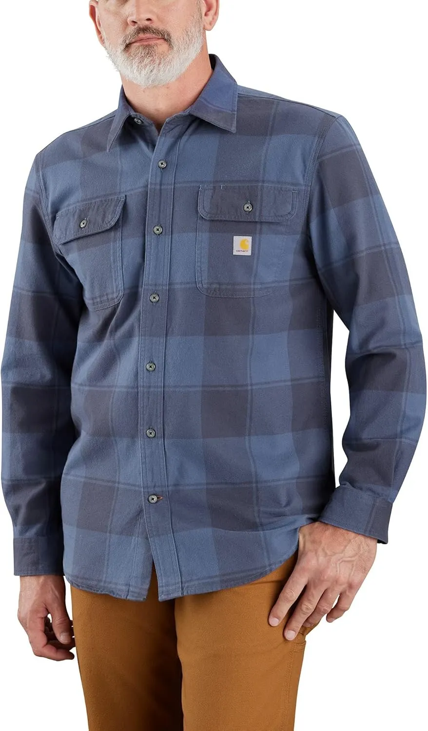 Carhartt Men's Loose Fit Heavyweight Flannel Long Sleeve Plaid Shirt