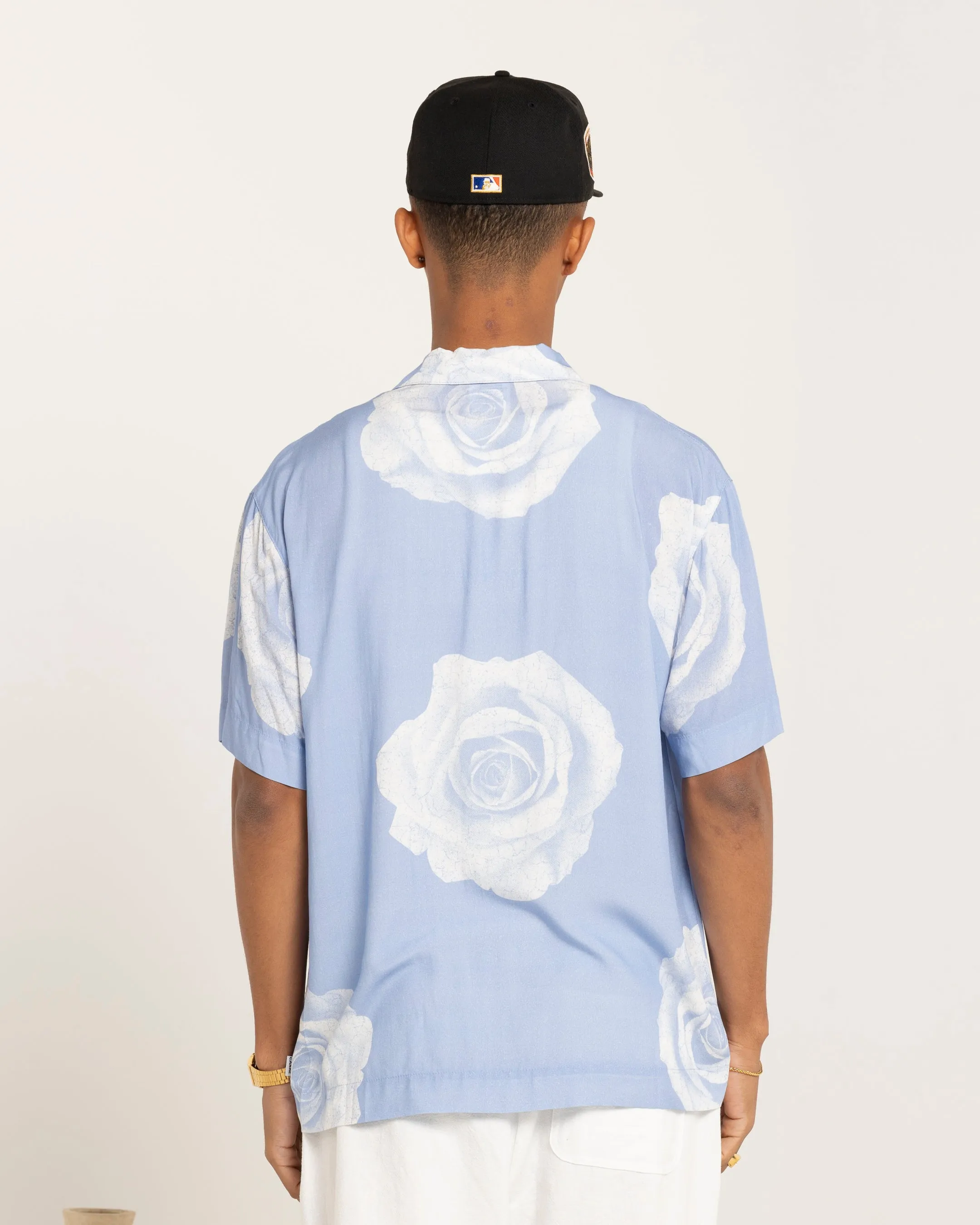 Carre Rose Bunch Button Up Shirt Light Blue