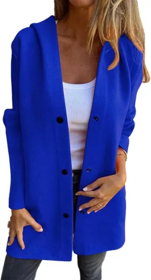 Cedar and Ash Single Breasted Hooded Jacket,S-5XL 2025 Casual Single Breasted Hooded Jacket,Trench Coat for Women