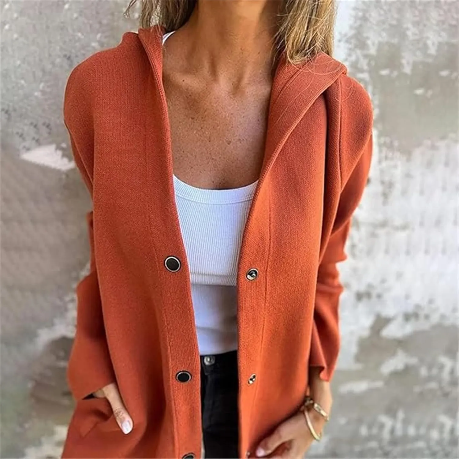 Cedar and Ash Single Breasted Hooded Jacket,S-5XL 2025 Casual Single Breasted Hooded Jacket,Trench Coat for Women