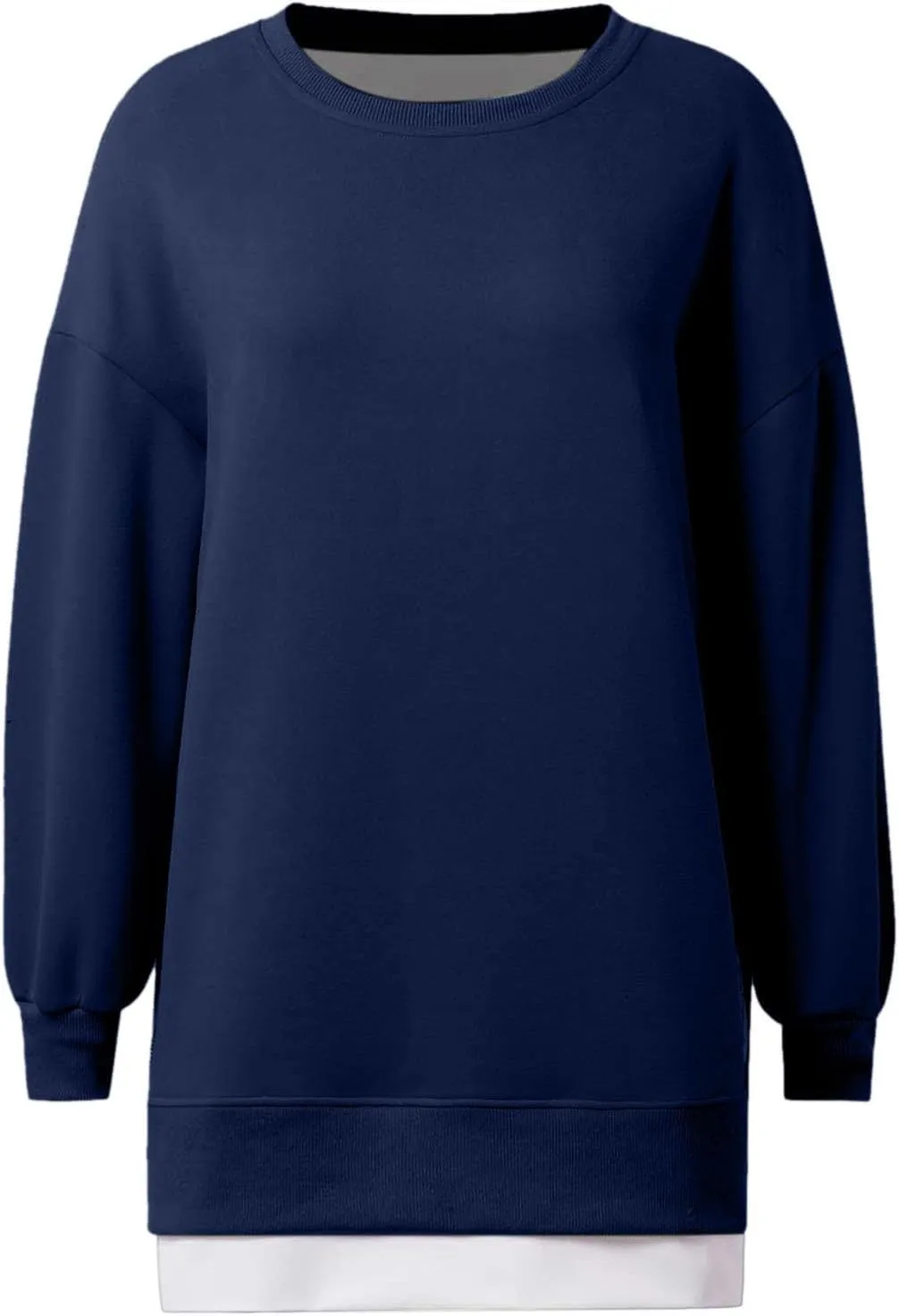 Chic Me Womens Long Sleeve Zipper Slit Sweatshirt Casual Loose Oversized Pullover Zipper Trendy Hoodies