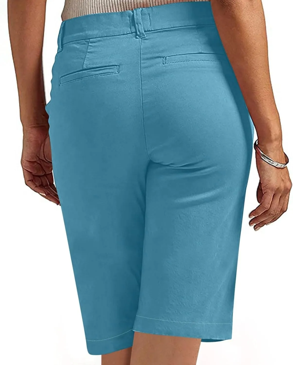 Chino Shorts for Women Dressy Casual 2025 Summer High Waisted Bermuda Shorts Straight Leg Hiking Vacation Outfits