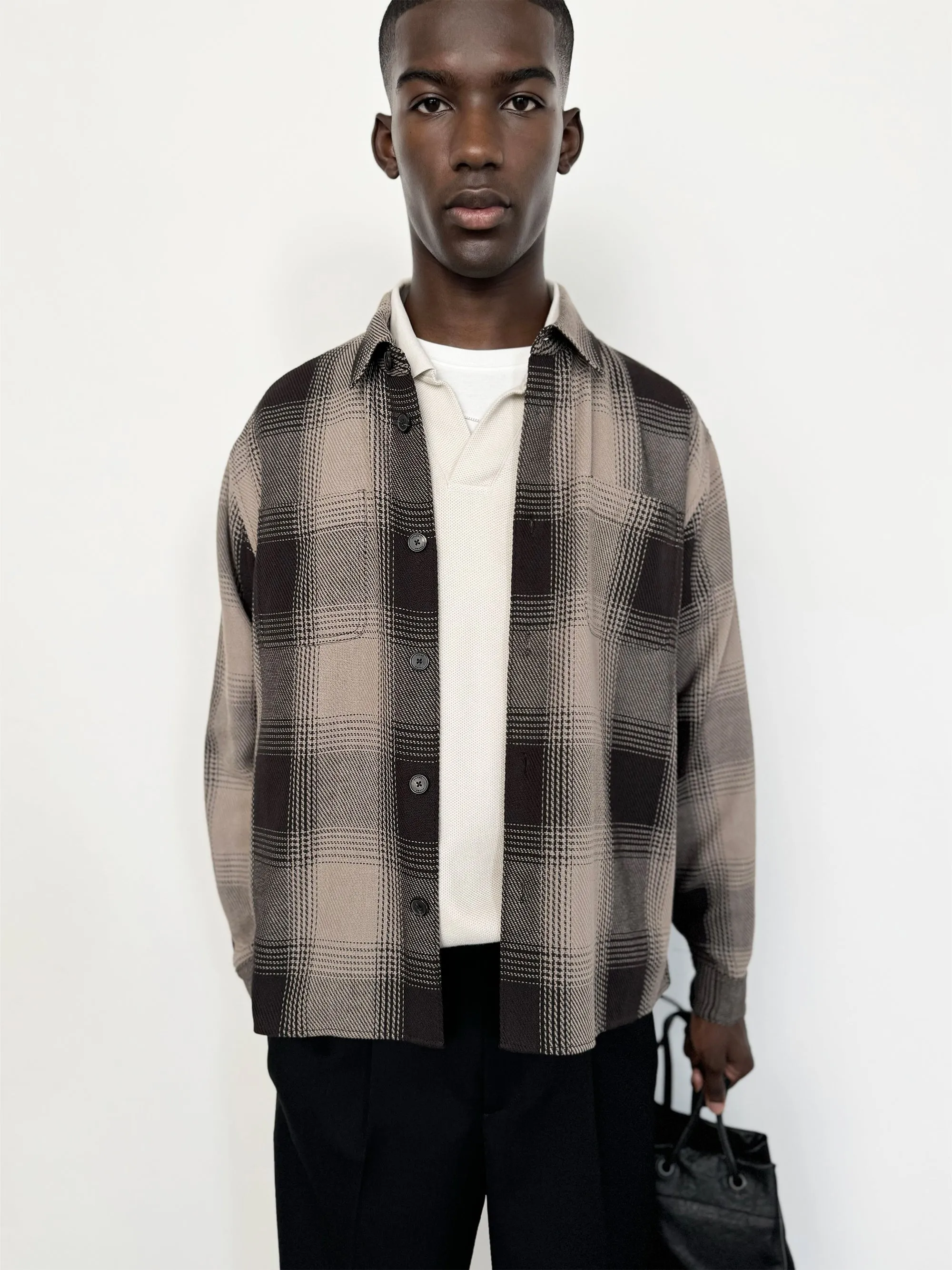 Chunky Plaid Shirt -- Brown Plaid