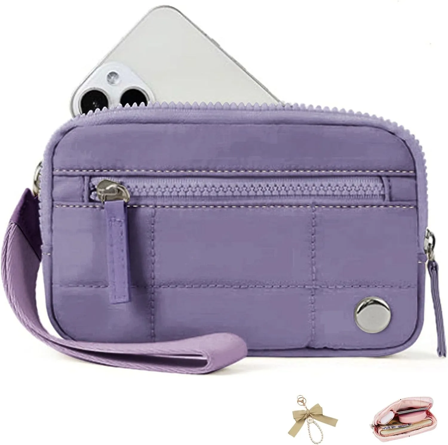 Convely Essential Wristlet, 2025 New Wristlet Wallets for Women, Wristlet Wallets with 3 Zipper Purse