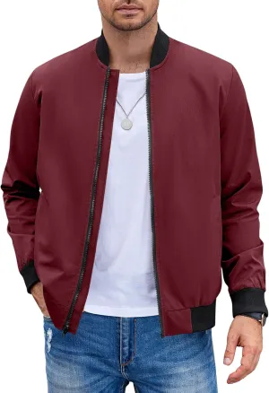 COOFANDY Men Bomber Jacket Lightweight Windbreaker Jackets Casual Softshell Flight Fashion Winter Fall Coat with Pocket