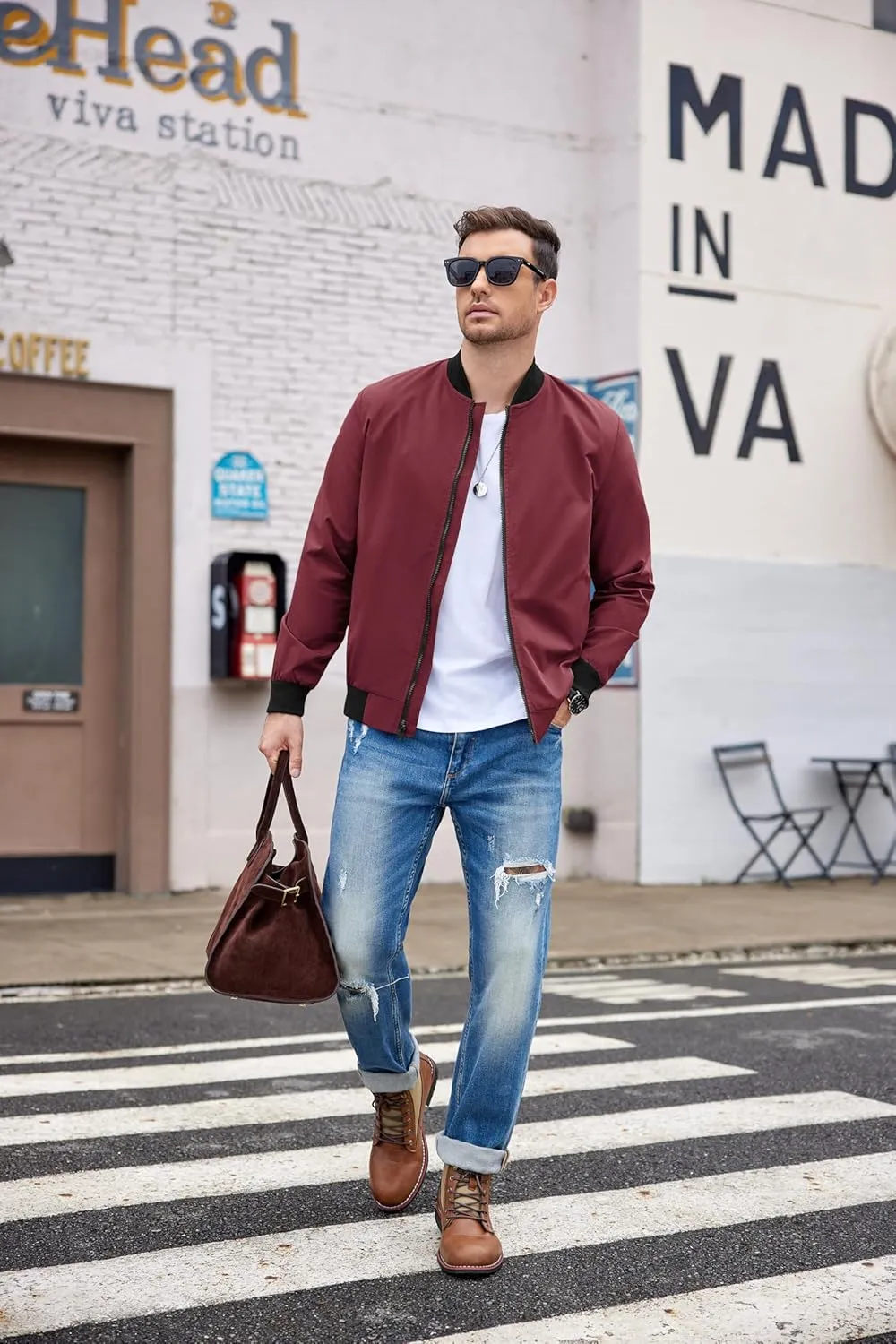 COOFANDY Men Bomber Jacket Lightweight Windbreaker Jackets Casual Softshell Flight Fashion Winter Fall Coat with Pocket