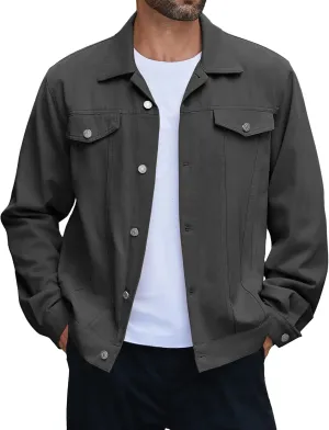 COOFANDY Men's Cotton Denim Jacket Lightweight Trucker Jackets Casual Washed Jean Jacket
