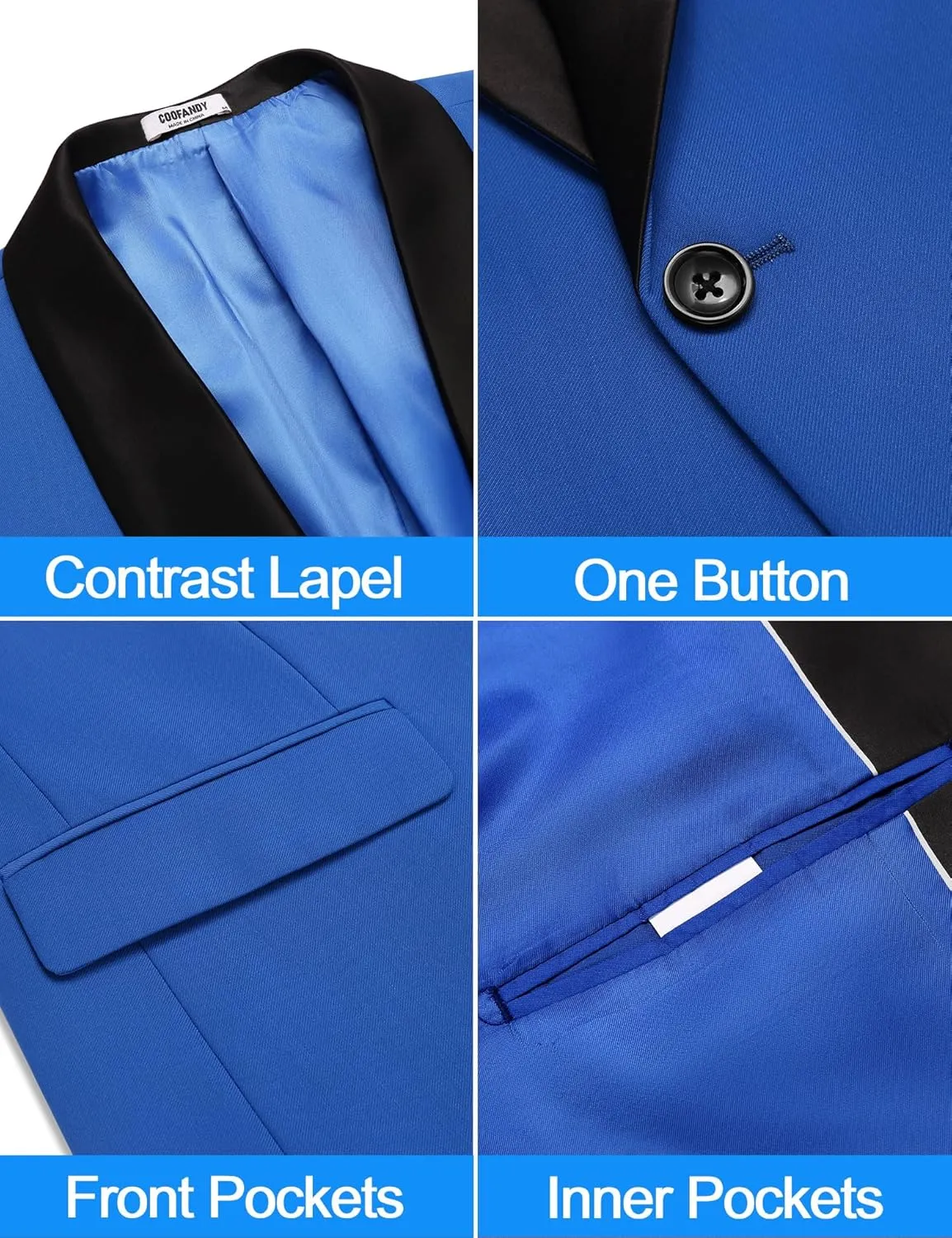 COOFANDY Mens Tuxedo Jacket Wedding Suit Jacket Slim Fit Blazer Jacket for Dinner, Prom, Party