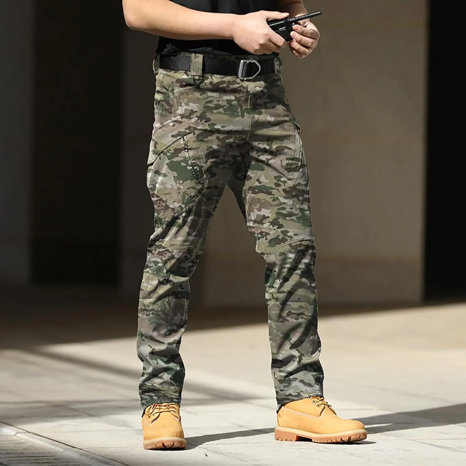 CRNTCEM Mens Camo Cargo Pants Straight Leg Army Combat Military Trousers Cotton Tactical Work Hunting Camouflage Pants