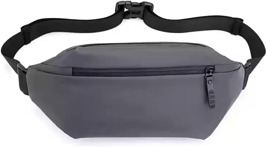 Crossbody bag for men and women, minimalist chest and shoulder bag, waterproof and lightweight travel and leisure bag (black)